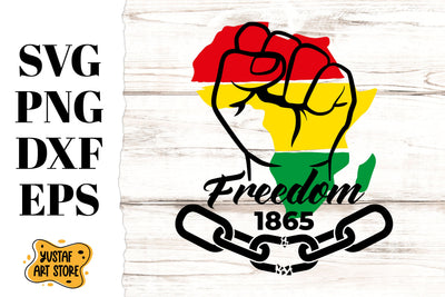 Juneteenth Freedom Day SVG. Fist and Chain illustration SVG Yustaf Art Store 