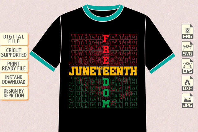 Juneteenth Freedome T-Shirt, Juneteenth Shirt Print Template Sketch DESIGN Depiction Studio 