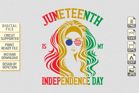 Juneteenth Is My Independence Day T-Shirt, 4th July Messy Bun Shirt, Juneteenth Women Shirt Print Template Sketch DESIGN Depiction Studio 