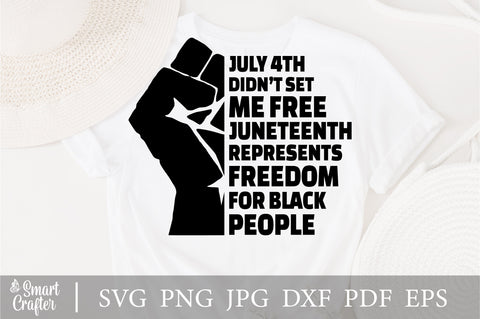 Juneteenth July 4th Didn't Set Me Free Black History SVG Fauz 