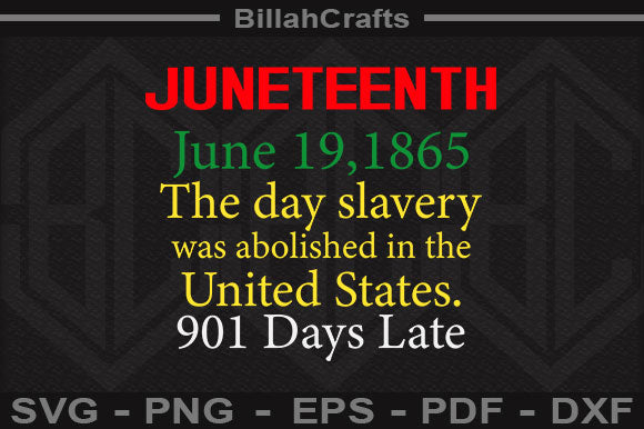 Juneteenth June 19, 1865, The Day Slavery SVG File SVG BillahCrafts 