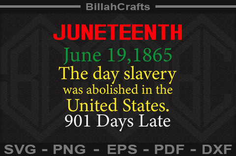 Juneteenth June 19, 1865, The Day Slavery SVG File SVG BillahCrafts 