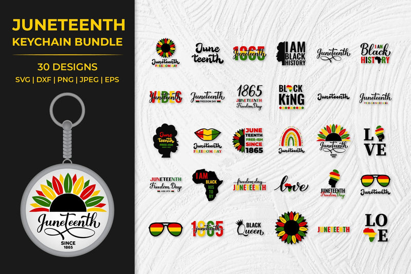Juneteenth keychain bundle SVG. Black history key chain SVG LaBelezoka 