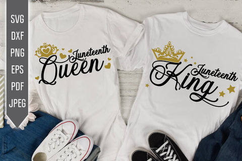 Juneteenth King And Queen Svg. Juneteenth Svg. Black King Svg. Black Queen Svg. Matching Shirts. Black Lives Matter Svg. Cricut, Silhouette SVG Mint And Beer Creations 