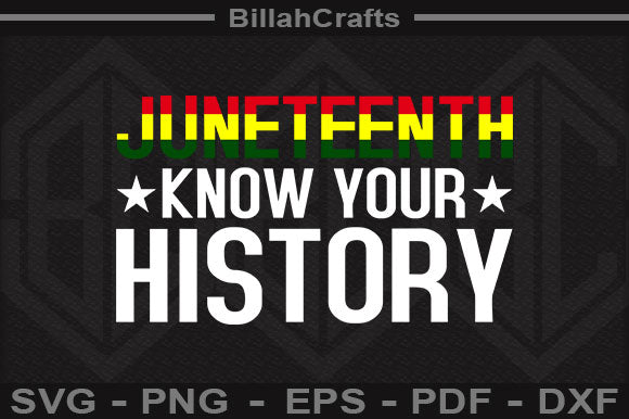 Juneteenth Know Your History Cut File SVG BillahCrafts 