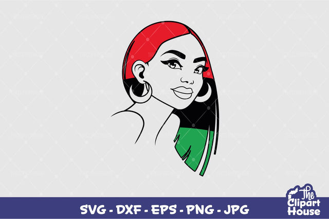 Juneteenth Long Hair Black Woman SVG The Clipart House 