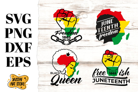 Juneteenth Mini Bundle SVG. 4 design SVG Yustaf Art Store 