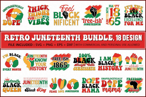 Juneteenth Retro SVG Bundle, Black history month SVG Bundle SVG Shetara Begum 