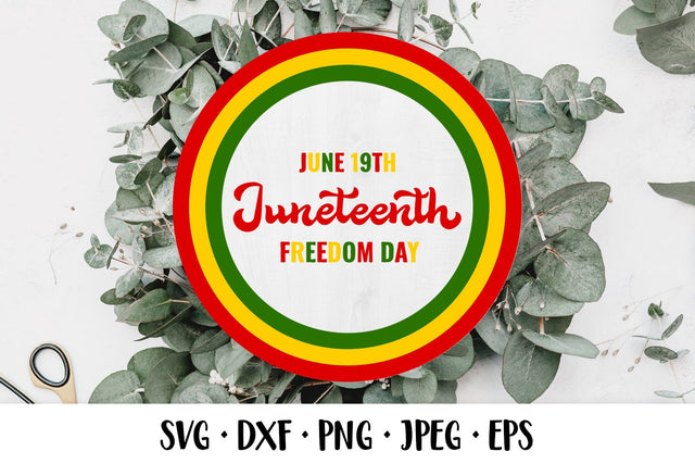 Juneteenth round sign SVG. Afro American Freedom Day SVG LaBelezoka 
