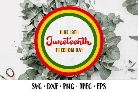 Juneteenth round sign SVG. Afro American Freedom Day SVG LaBelezoka 