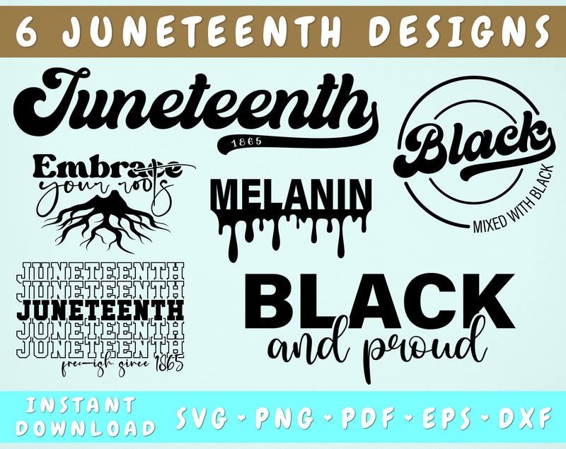 Juneteenth SVG Bundle, 6 Designs, Juneteenth 1865 SVG, Juneteenth Shirt SVG Cut Files For Cricut, Silhouette SVG HappyDesignStudio 