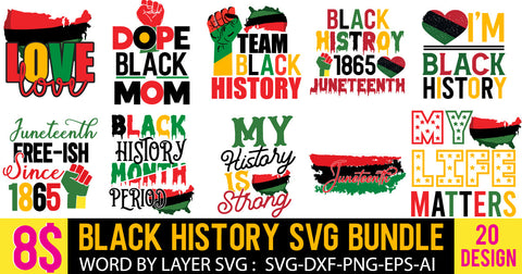 Juneteenth SVG Bundle,Juneteenth Tshirt Design ,Juneteenth Quotes SVG Bundle, 20Designs, Peace Love Juneteenth SVG, Know Your History SVG, Black And Proud SVG, Free-ish Since 1865 SVG SVG BlackCatsMedia 