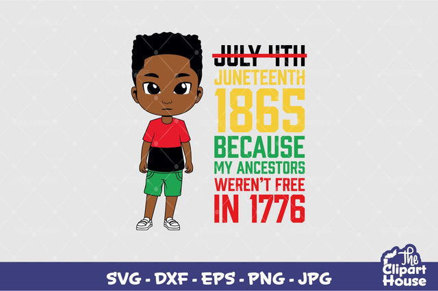 Juneteenth Text Boy SVG The Clipart House 