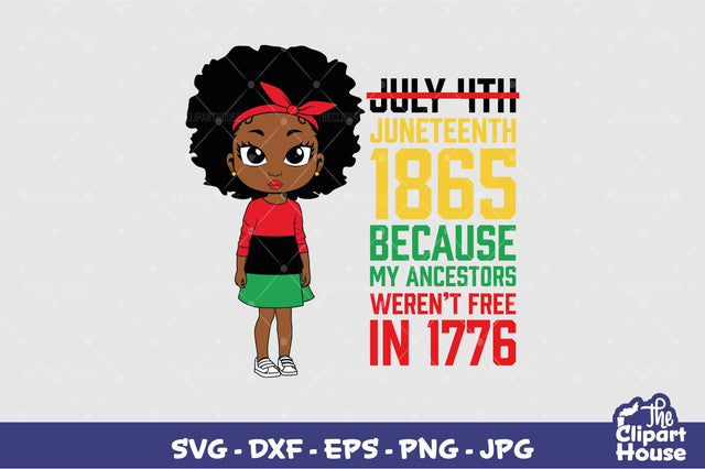 Juneteenth Text Girl SVG The Clipart House 