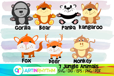 jungle animals, animals svg, jungle animals svg, animals svg bundle SVG Artinrhythm shop 