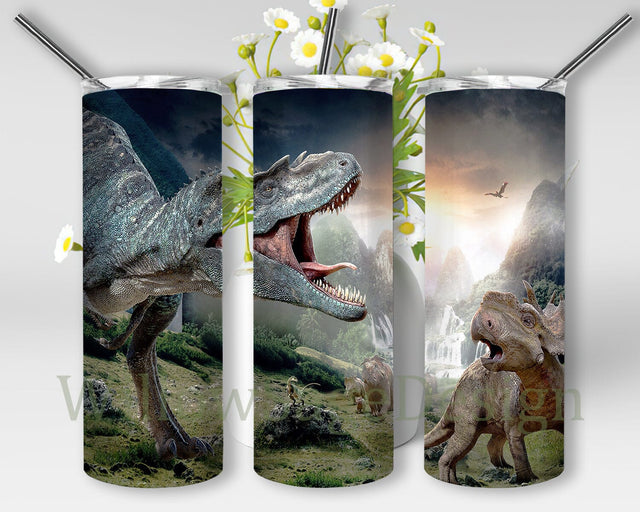 Jurassic Tumbler Wrap, Dinosaur 20oz Skinny Tumbler, Dinosaur Tumbler Design, Ancient Jurassic Tumbler Png, Ancient Animals Sublimation Design, Digital Download Sublimation WillowSageDesign 