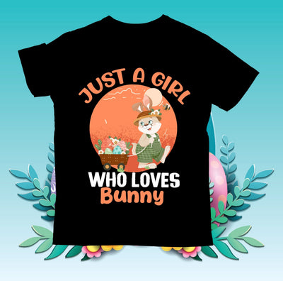 Jusat a Girl Who Loves Bunny SVG Cut File, Jusat a Girl Who Loves Bunny Sublimation Design, Easter Day Sublimation Design SVG BlackCatsMedia 