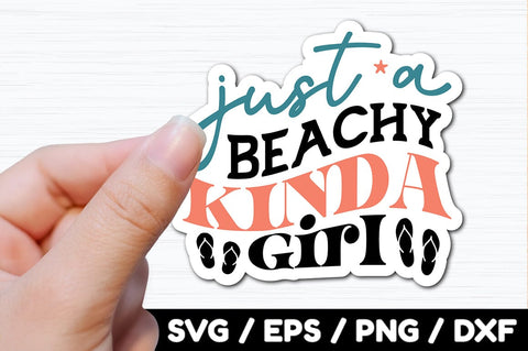 Just a beachy kinda girl Retro stickers SVG akazaddesign 