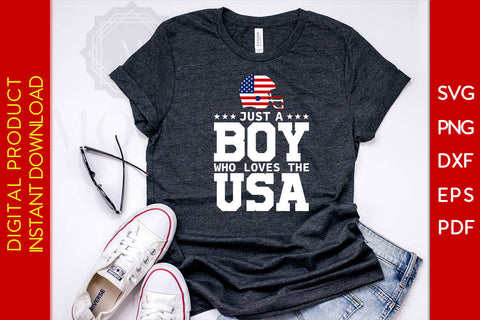 Just A Boy Who Loves The USA 4th Of July SVG PNG PDF Cut File Vol. 1 SVG Creativedesigntee 