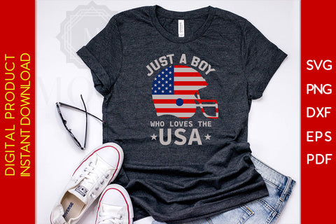 Just A Boy Who Loves The USA 4th Of July SVG PNG PDF Cut File Vol. 2 SVG Creativedesigntee 