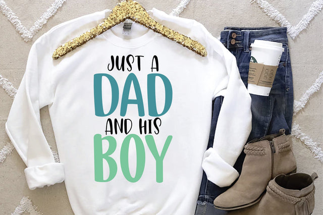 Just A Dad And His Boy Svg SVG Creativeart88 