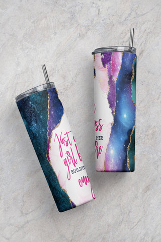 Just A Girl boss 20oz Skinny Tumbler Sublimation Designs for Straight/Tapered Tumbler Design Sublimation CaldwellArt 