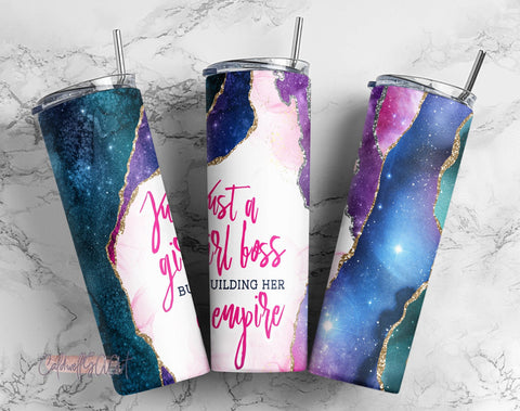Just A Girl boss 20oz Skinny Tumbler Sublimation Designs for Straight/Tapered Tumbler Design Sublimation CaldwellArt 