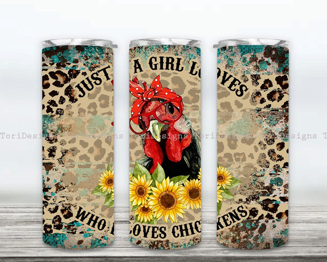 Just a Girl that Loves Chickens Sublimation Design Digital Download PNG Sublimation ToriDesigns 
