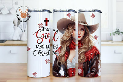 Just A Girl That Loves Christmas , Messy Bun, Candy Canes, Straight & Tapered, Sublimation, Digital,PNG,Design,Download,20 oz Skinny Tumbler Sublimation Rabbitmakies 