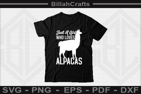Just A Girl Who Loves Alpacas SVG File SVG BillahCrafts 