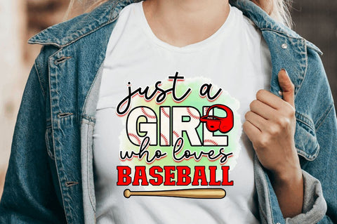 Just a girl who loves baseball Sublimation PNG, Baseball Sublimation Design Sublimation Regulrcrative 