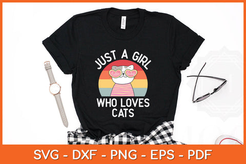 Just A Girl Who Loves Cats Cute Cat Lover Svg Png Dxf Digital Cutting File SVG Helal 