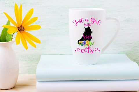 Just a Girl Who Loves Cats Sublimation Design Sublimation Happy Printables Club 
