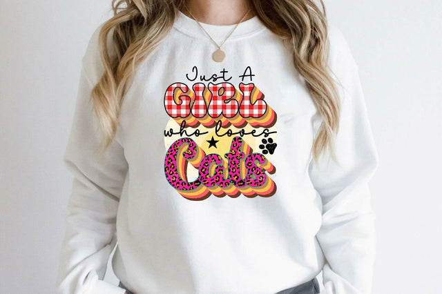 Just a Girl Who Loves Cats Sublimation SVGArt 