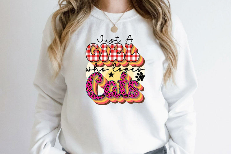 Just a Girl Who Loves Cats Sublimation SVGArt 