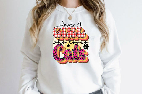Just a Girl Who Loves Cats Sublimation SVGArt 