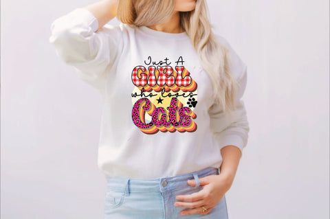 Just a Girl Who Loves Cats Sublimation SVGArt 
