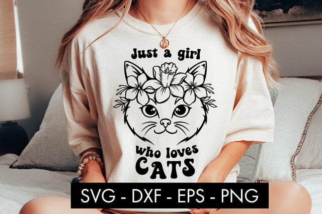 Just A Girl Who Loves Cats SVG Cut File PNG SVG Freeling Design House 