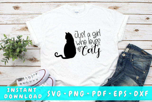Just A Girl Who Loves Cats SVG SVG HappyDesignStudio 