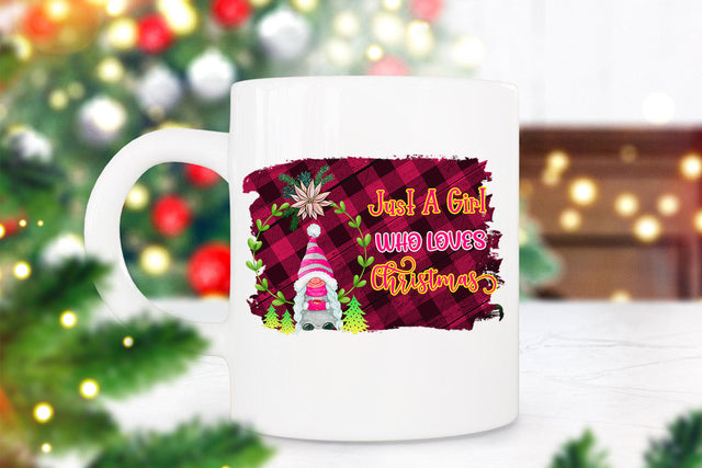 Just a Girl Who Loves Christmas I Holiday Sublimation Design Sublimation Happy Printables Club 