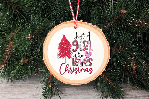 Just a Girl Who Loves Christmas PNG Sublimation Sublimation CraftLabSVG 