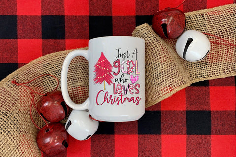 Just a Girl Who Loves Christmas PNG Sublimation Sublimation CraftLabSVG 