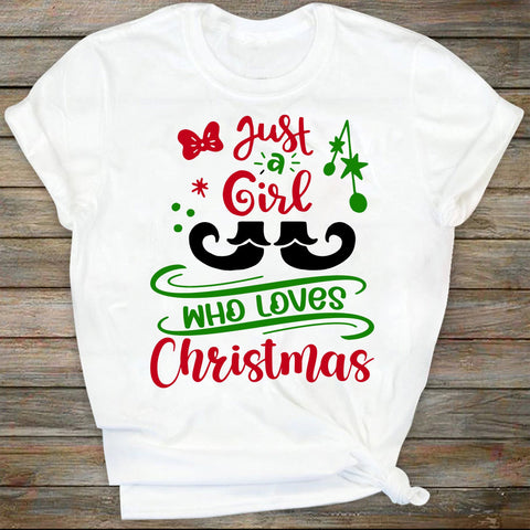 Just a girl who loves Christmas SVG cutting file, Christmas SVG, Christmas clipart, Silhouette files, cricut designs, svg files SVG DiamondDesign 