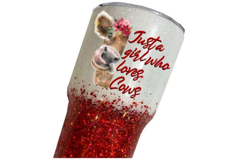 Just a Girl Who Loves Cows Sublimation Waterslide PNG JPG Sublimation Sweet Tees 