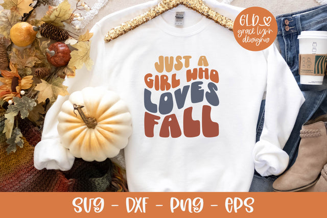 Just A Girl Who Loves Fall - Retro Fall SVG SVG Grace Lynn Designs 