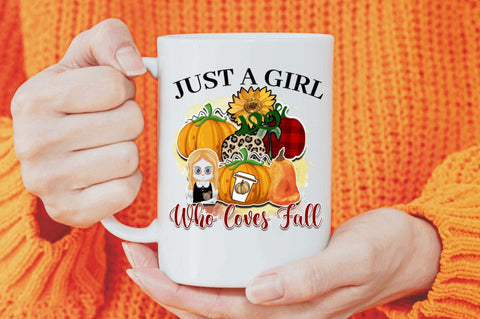 Just a girl who loves fall Sublimation PNG, Sublimation Fall Design Sublimation Regulrcrative 