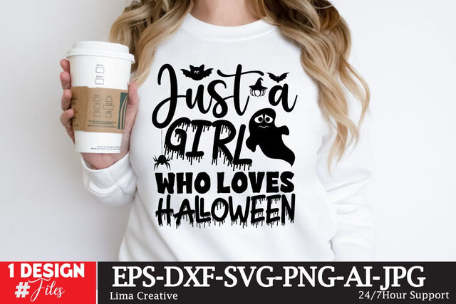 Just A Girl Who Loves Halloween SVG Cute File SVG Insomnia Std 