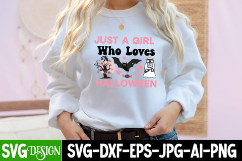 Just a Girl Who Loves Haublilloween SVG Cut File ,Just a Girl Who Loves Halloween Sublimation Design, Halloween Sublimation PNG, Halloween SVG Bundle,Halloween SVG Quotes,Halloween PNG, Halloween SVG SVG BlackCatsMedia 