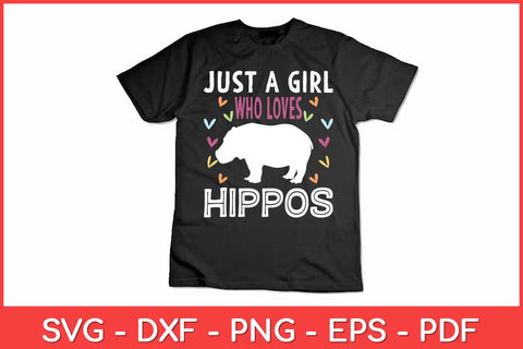 Just A Girl Who Loves Hippos Flower Hippopotamus Svg Design SVG artprintfile 