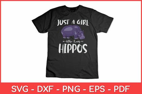 Just A Girl Who Loves Hippos Hippopotamus Hippo Lovers Funny Svg Design SVG artprintfile 